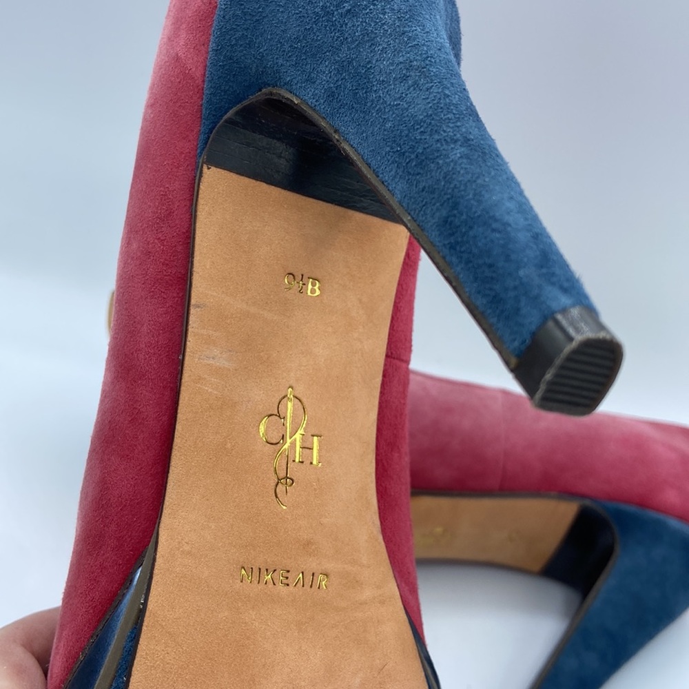 COLE HAAN Suede Platform Pumps Heels 9.5B NIKE AIR - Picture 14 of 15